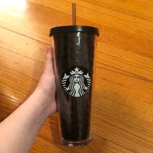 Matte black geometric venti Starbucks cup